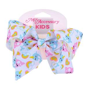 My Accessory Kids Whales & Rainbows Duck Clip Bow Multicoloured