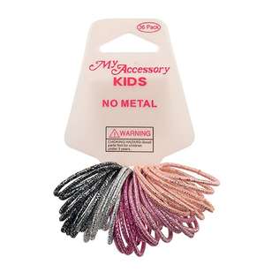 My Accessory Kids Pinks Hair Rings 36 Pack Multicoloured