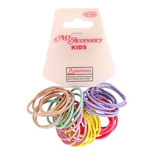 My Accessory Kids Bright Hair Rings 36 Pack Multicoloured
