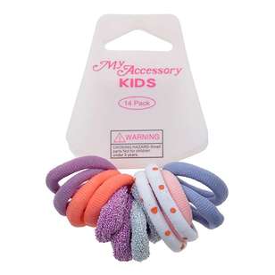 My Accessory Kids Sport Hair Rings 14 Pack Multicoloured