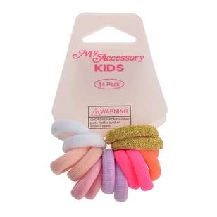 My Accessory Kids Thick Hair Rings 14 Pack Multicoloured
