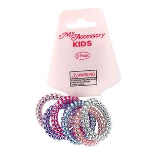 My Accessory Kids Spring Pastel Hair Rings 6 Pack Multicoloured