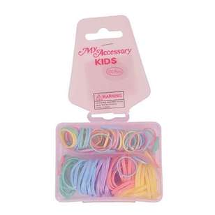 My Accessory Kids Non-Stick Hair Elastics 100 Pack Multicoloured