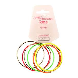 My Accessory Kids Bangles 8 Pack Neon & Gold