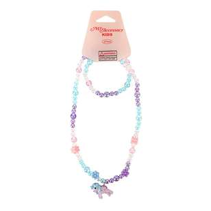 My Accessory Kids Unicorn Necklace & Bracelet Set Multicoloured