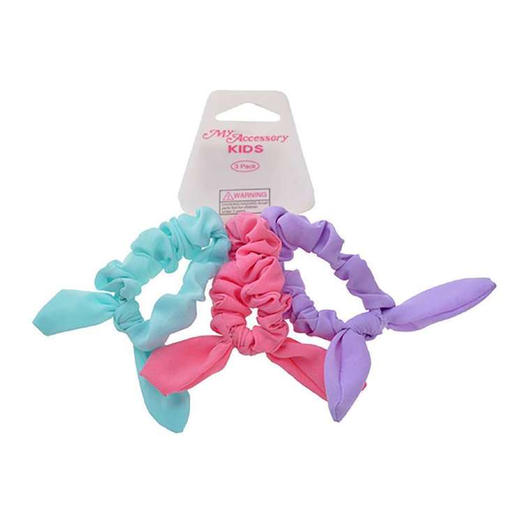 My Accessory Kids Scrunchie with Tails 3 Pack Multicoloured