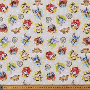 Caprice Paw Patrol Super Paws All Over Printed 112 cm Cotton Fabric Grey 112 cm