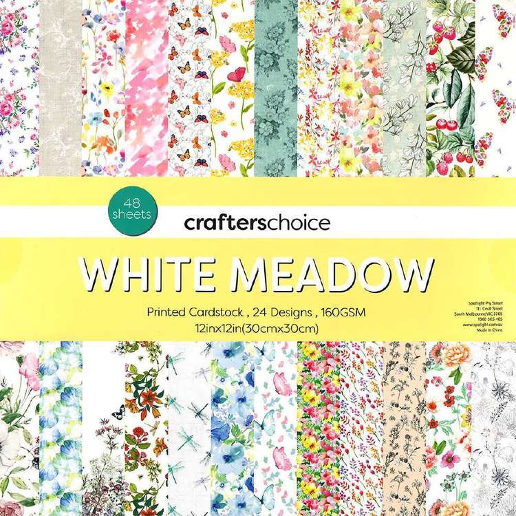 Crafters Choice White Meadow Paper Pad Multicoloured 12 x 12 in