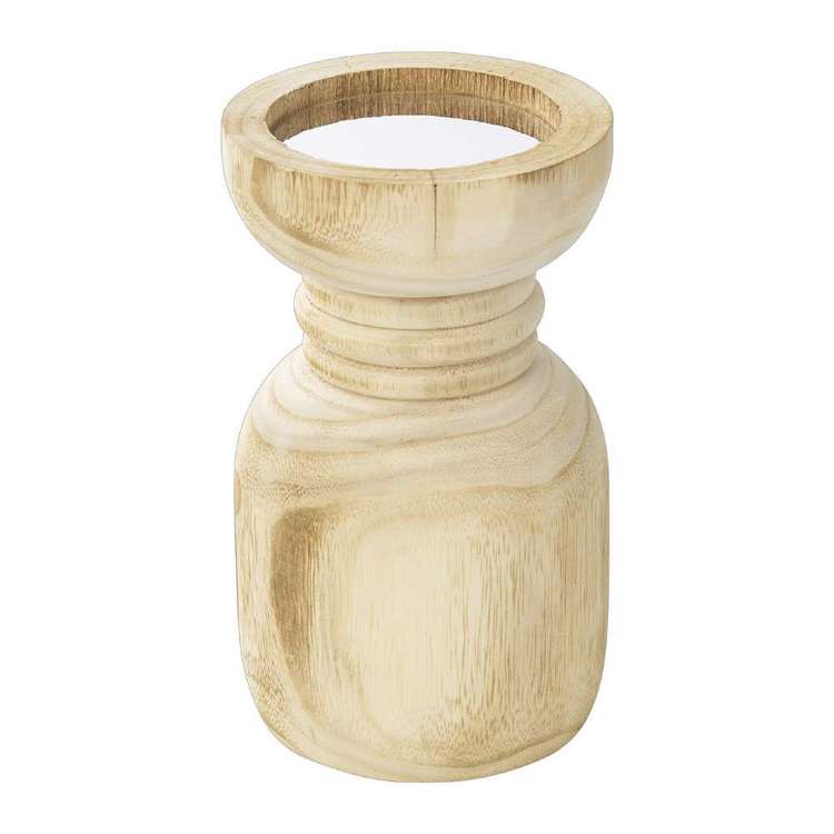 Ombre Home Country Living Wooden Candle Holder Natural 11 x 18.5 cm