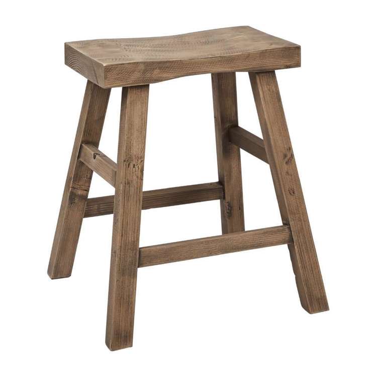 Ombre Home Classic Chic Rustic Wood Stool Natural