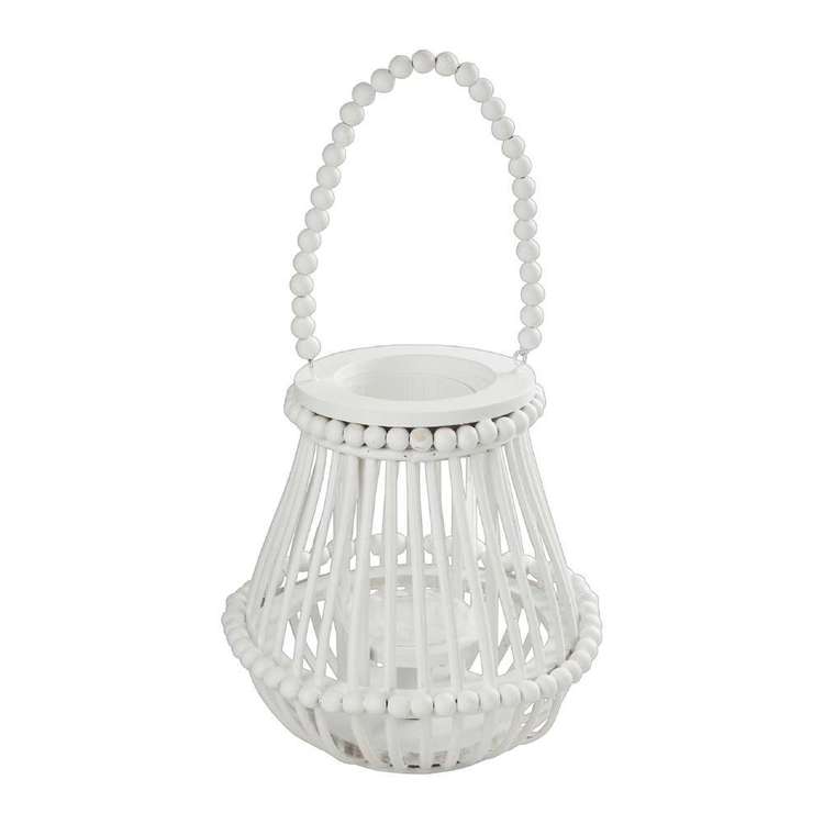 Ombre Home Country Living Bead Lantern White 25 x 26 cm