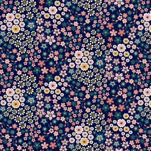 Flowers Printed 112 cm Organic Cotton Jersey Fabric Multicoloured 112 cm