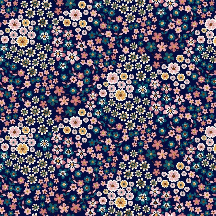 Flowers Printed 112 cm Organic Cotton Jersey Fabric