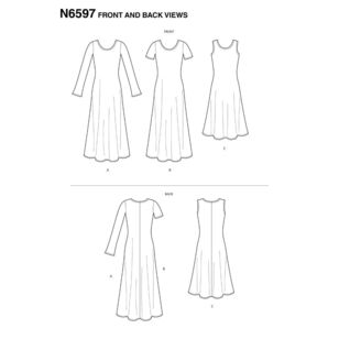New Look Sewing Pattern N6597 Misses' Knit Dress 10 - 22