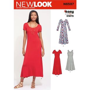 New Look Sewing Pattern N6597 Misses' Knit Dress 10 - 22