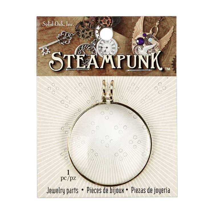 Steampunk Metallic Magnifying Glass Pendant