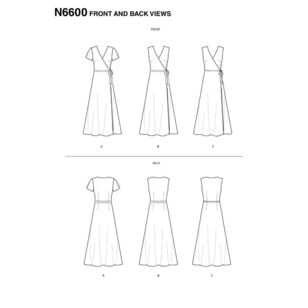 New Look Sewing Pattern N6600 Misses' Wrap Dress 10 - 22
