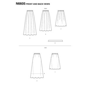New Look Sewing Pattern N6605 Misses' Skirt with Neck Tie 8 - 20