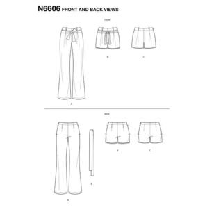 New Look Sewing Pattern N6606 Misses' Pant and Shorts 6 - 18