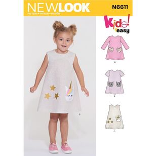 New Look Sewing Pattern N6611 Children's Novelty Dress 3 - 8 Years