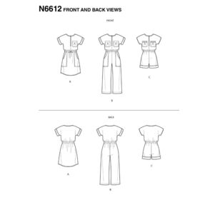 New Look Sewing Pattern N6612 Children's, Girls' Jumpsuit, Romper and Dress 3 - 14
