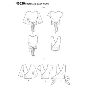 New Look Sewing Pattern N6620 Misses' Wrap Tops 20 - 34