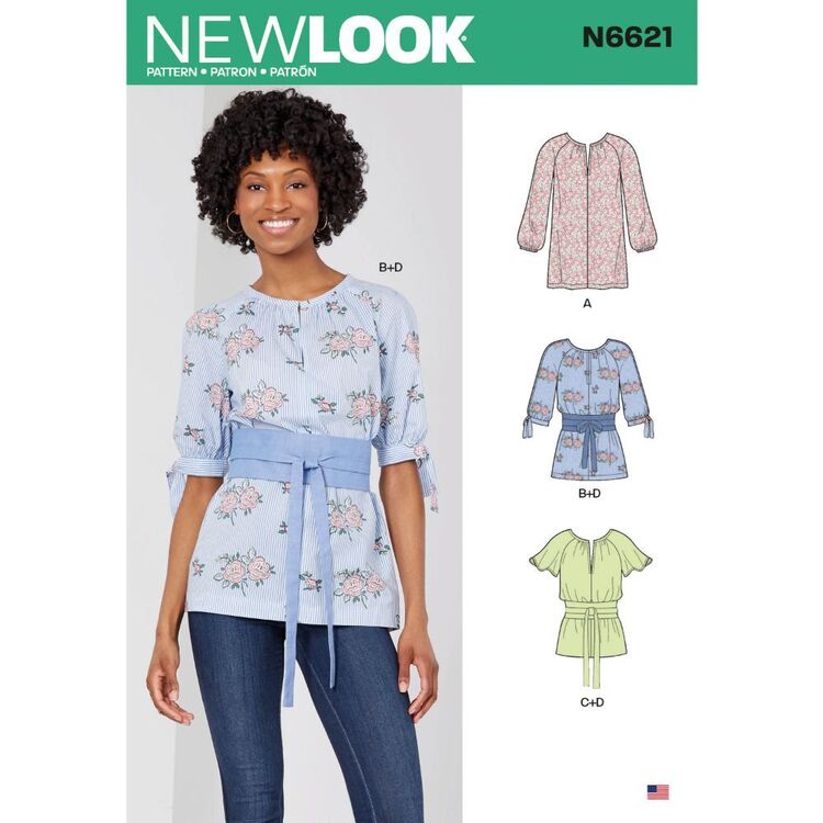 New Look Sewing Pattern N6621 Misses' Top Or Tunic