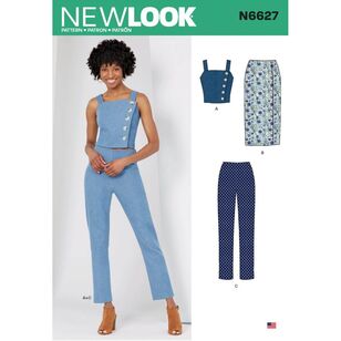 New Look Sewing Pattern N6627 Misses' Top, Skirt, And Pants 6 - 18