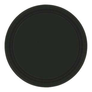 Amscan 17.8 cm Round Paper Plate 20 Pack Jet Black 17.8 cm