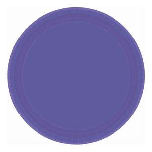 Amscan 17.8 cm Round Paper Plate 20 Pack Purple 17.8 cm