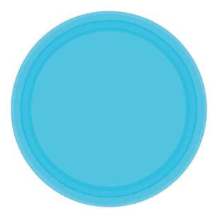 Amscan 23 cm Round Paper Plate 20 Pack Blue 23 cm