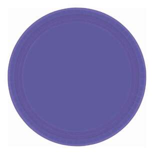 Amscan 23 cm Round Paper Plate 20 Pack Purple 23 cm