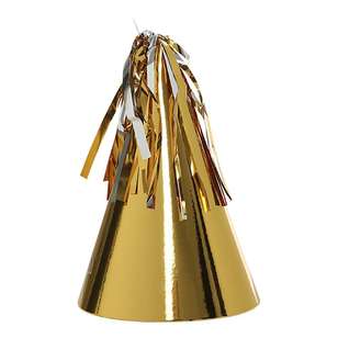 Five Star Metallic Tassel Party Hat 10 Pack Gold
