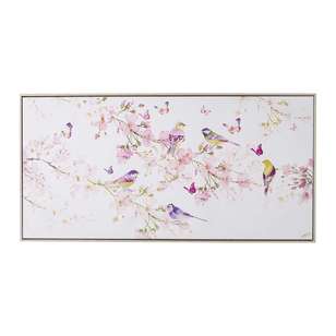 Impact Posters Birds And Blossom Framed Canvas Pink 50 x 100 cm