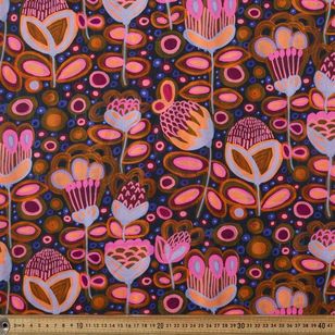 Kirsten Katz Boho Stitched Curtain Fabric Purple & Multicoloured 150 cm