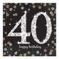 Amscan Sparkling Celebration 40th Birthday Lunch Napkins 16 Pack Multicoloured