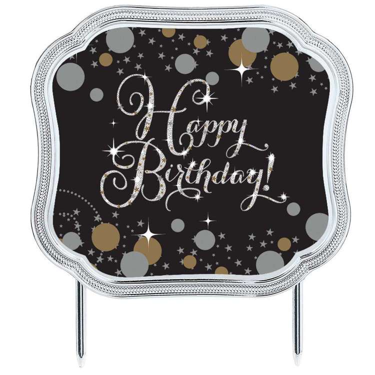 Amscan Sparkling Celebration Add an Age Happy Birthday Cake Topper