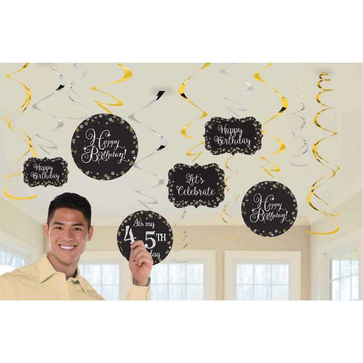 Amscan Sparkling Celebration Add an Age Hanging Swirl Decorations