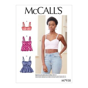 McCall's Pattern M7958 Misses' Tops X Small - X Large