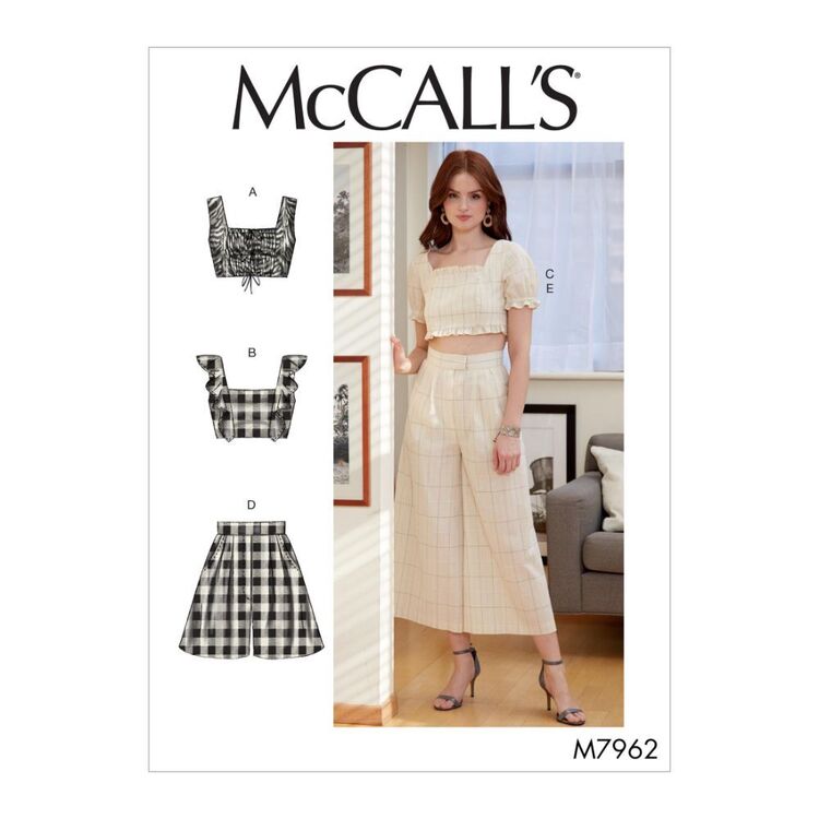 McCall's Pattern M7962 Misses' Tops, Shorts and Pants