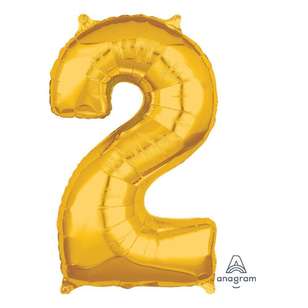 Anagram Number 2 Foil Balloon Gold 66 cm