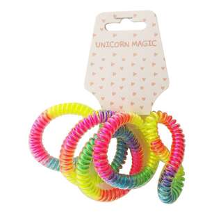 Unicorn Magic Rainbow Spiral Ties 5 Pack Multicoloured