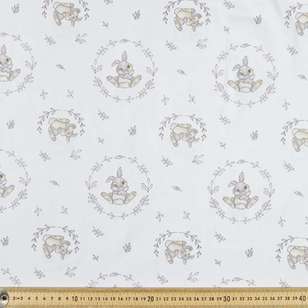 Disney Bambi Thumper Cotton Poplin Fabric White 112 cm