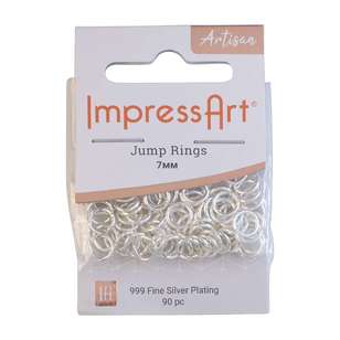 Impressart Silver Plated Jump Rings 90 Pack Silver 7 mm