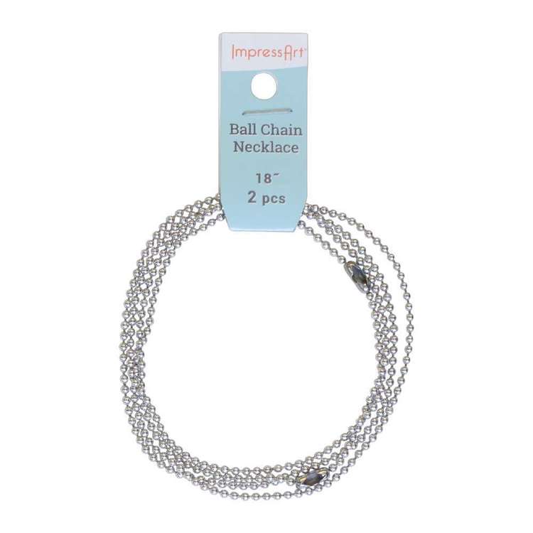 ImpressArt La Ball Chain Necklace 2 Pack Silver 1.5 mm