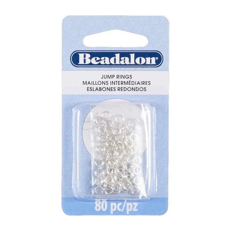 Beadalon 80 Pieces Jump Rings Silver 4 mm