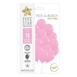 Five Star 30 cm Matte Pastel Round Balloon 18 Pack Pastel Pink 30 cm