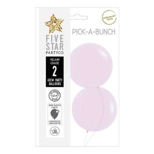 Five Star 60 cm Matte Pastel Round Balloon 2 Pack Pastel Pink 60 cm