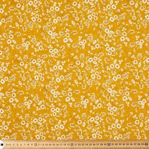 Cute As A Daisy Printed 138 cm Muslin Fabric Mustard 138 cm