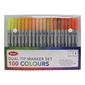 Jasart Dual Nib Marker Set 100 Pack Multicoloured